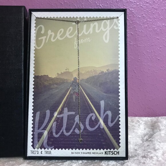 NEW Kitsch Y-Shaped 36" Necklace Silver Tri'd & True Popsugar Jewelry Boho Chic - Picture 2 of 6